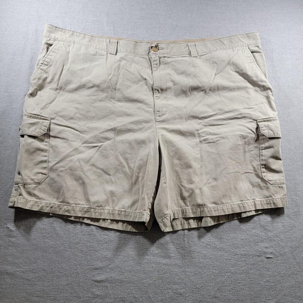 Harbor Bay Cargo Shorts Mens 52R‎ Tan Excellent Continuous Comfort Waistband